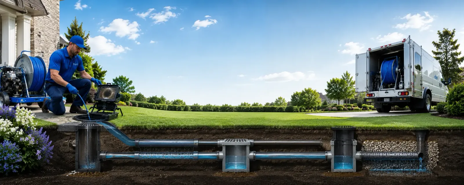 Outdoor drain cleaning information for Greenlawn, NY